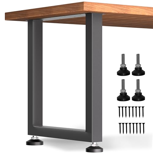 CHICAURA Metall-Tischbeine, 71,1 cm Höhe x 45 cm Breite, robuste Schreibtischbeine (Bär bis zu 453,6 kg), industrieller schwarzer Eisenrahmen, Tischbeine für Heimwerker, Esstische, Couchtische von CHICAURA