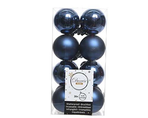 CHICCIE 16 Set Weihnachtsbaumkugeln Bruchfest Blau 4cm - Baumschmuck Weihnachtsdeko von CHICCIE