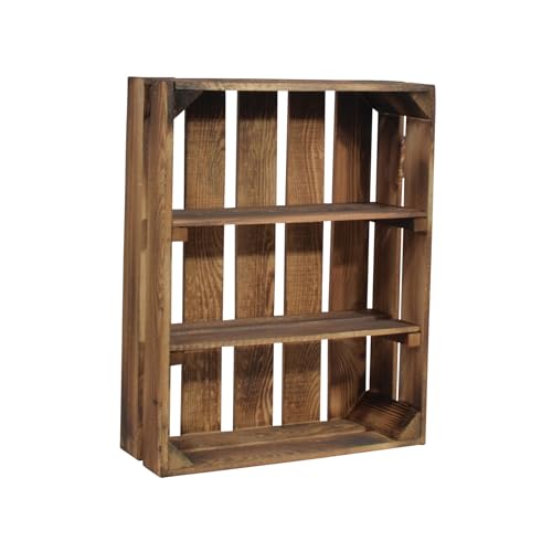 CHICCIE 2 Set Holzregal Schmalhanz 50x40x15cm - Geflammt 2X kurzes Regal von CHICCIE