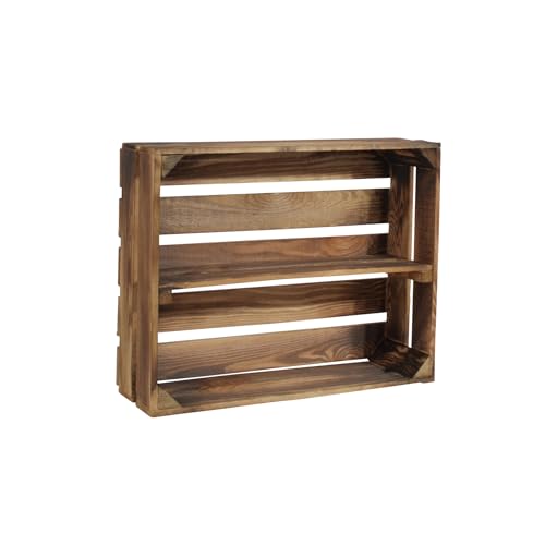 CHICCIE 2 Set Holzregal Schmalhanz 50x40x15cm - Geflammt 1x langes Regal von CHICCIE