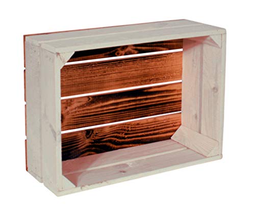 CHICCIE 2 Set Holzkiste Grete 38x28x15cm - Geflammt Weiß Obstkiste Weinkiste CHICCIE 2 Set Holzkiste Grete 38x28x15cm - Geflammt Weiß Obstkiste Weinkiste von CHICCIE