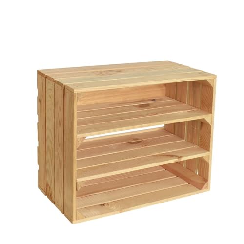 CHICCIE 2 Set Holzkiste Noa Natur 50x40x30-2X langes Regal Obstkiste Weinkisten CHICCIE 2 Set Holzkiste Noa Natur 50x40x30-2X langes Regal Obstkiste Weinkisten von CHICCIE