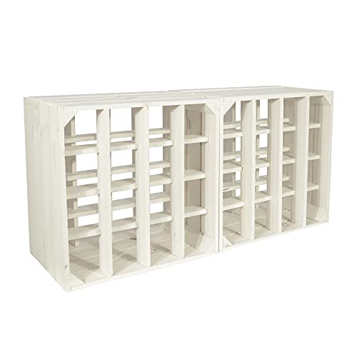 CHICCIE 2 Set Weinregal Wino aus Holz - Weiß + Regal Holzkiste von CHICCIE