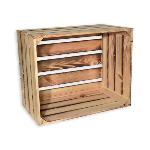 CHICCIE 3 Set Geflammte Holzkiste Kuno - 50 x 40 x 30cm Obstkiste Weinkisten Holz Kisten Apfelkisten Obstkiste Gebrannt CHICCIE 3 Set Geflammte Holzkiste Kuno - 50 x 40 x 30cm Obstkiste Weinkisten Holz Kisten Apfelkisten Obstkiste Gebrannt von CHICCIE