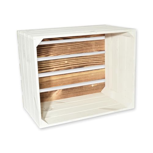 CHICCIE 3 Set Holzkiste Grete Weiß Geflammt 50x40x30cm - Weinkiste Dekokiste CHICCIE 3 Set Holzkiste Grete Weiß Geflammt 50x40x30cm - Weinkiste Dekokiste von CHICCIE