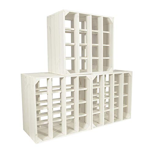 CHICCIE 3 Set Weinregal Wino aus Holz - Weiß + Regal Holzkiste CHICCIE 3 Set Weinregal Wino aus Holz - Weiß + Regal Holzkiste von CHICCIE