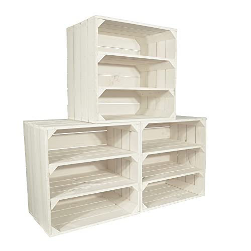 CHICCIE 3 Set Weinregal Wino aus Holz - Weiß 2x Regal Holzkiste CHICCIE 3 Set Weinregal Wino aus Holz - Weiß 2x Regal Holzkiste von CHICCIE