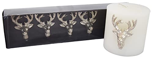 CHICCIE 4 Set Kerzenpin Hirsch Kerzenhalter aus Metall Silber 6cm CHICCIE 4 Set Kerzenpin Hirsch Kerzenhalter aus Metall Silber 6cm von CHICCIE
