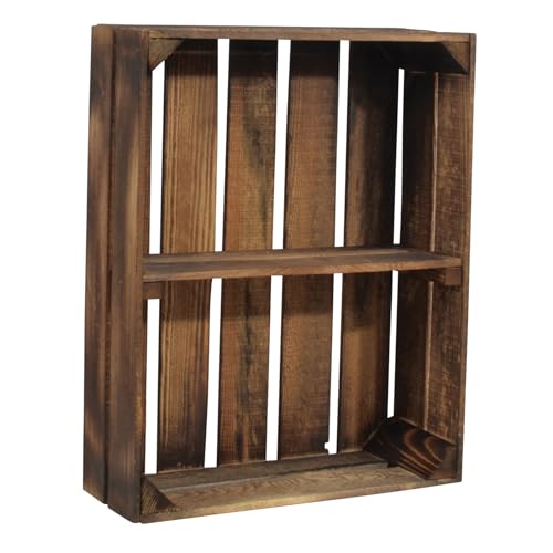 CHICCIE 5 Set Holzregal Schmalhanz 50x40x15cm - Geflammt 1x kurzes Regal von CHICCIE