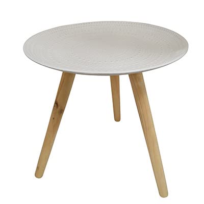 CHICCIE Beistelltisch Holz Weiß m. Punkten 40x40x40cm - Tisch Wohnzimmertisch von CHICCIE