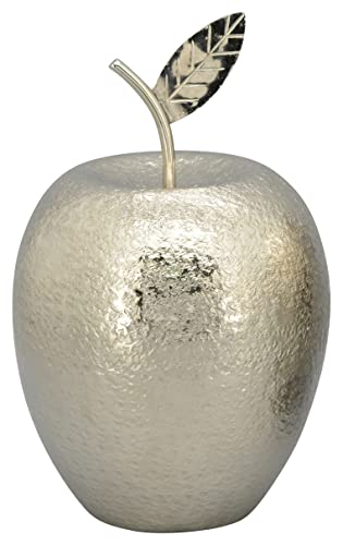CHICCIE Deko Apfel mit Blatt Aluminium 25cm - Dekoration Dekoapfel Deko von CHICCIE