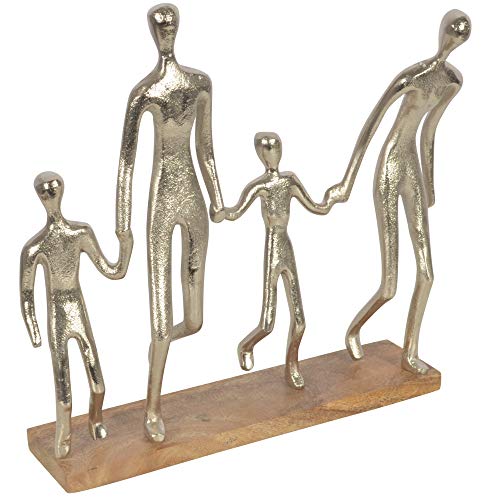 CHICCIE Figur Familie Silber 30cm - Skulptur Deko-Objekt Dekofigur Holzaufsteller von CHICCIE