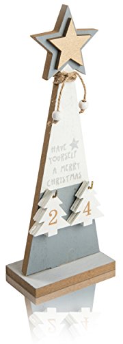 CHICCIE Holz Tanne als Kalender zu Weihnachten - 28cm - Deko Adventskalender von CHICCIE