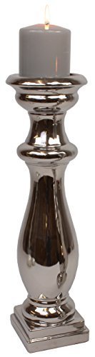 CHICCIE Keramik Kerzenhalter Olymp Silber 38cm - Kerzenständer Kerzenleuchter Stabkerzen CHICCIE Keramik Kerzenhalter Olymp Silber 38cm - Kerzenständer Kerzenleuchter Stabkerzen von CHICCIE