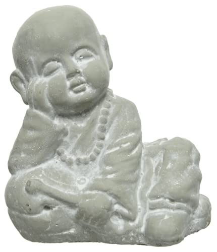 CHICCIE Mönch Figur Beton Grau 17cm - Figuren Deko Dekoration Statue Skulptur von CHICCIE