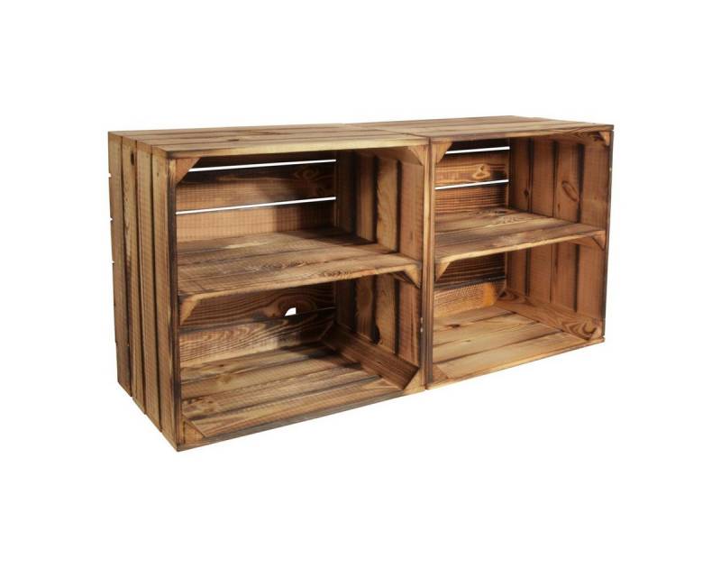 CHICCIE Weinregal Wino Flaschenregal aus Holz Geflammt 1x Regal, 2-tlg. von CHICCIE