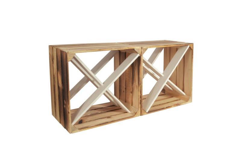 CHICCIE Weinregal Wino Flaschenregal aus Holz Geflammt Weiß X Regal, 2-tlg. CHICCIE Weinregal Wino Flaschenregal aus Holz Geflammt Weiß X Regal, 2-tlg. von CHICCIE