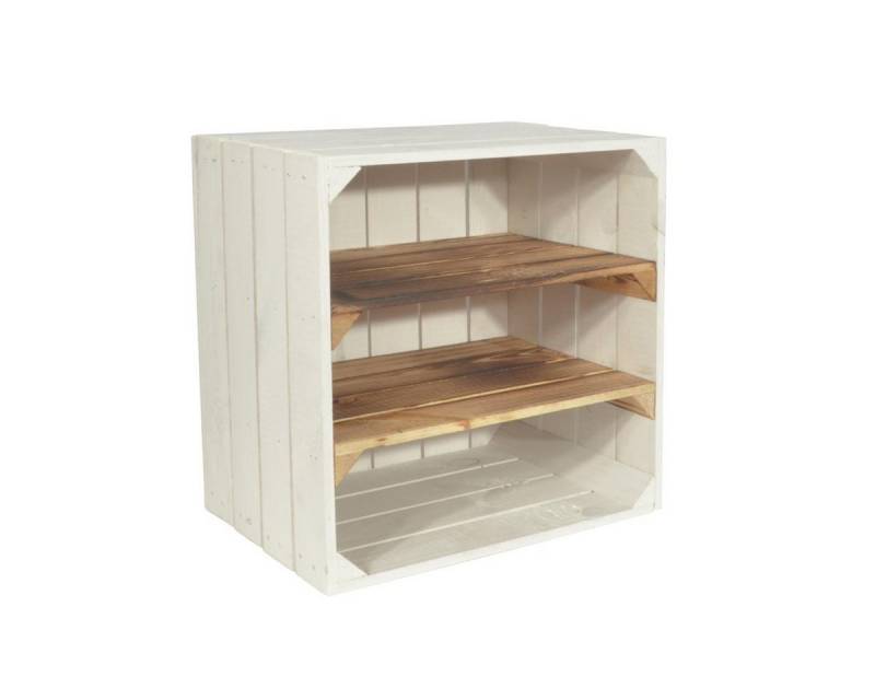 CHICCIE Weinregal Wino Flaschenregal aus Holz Weiß Geflammt 2x Regal, 1-tlg. von CHICCIE