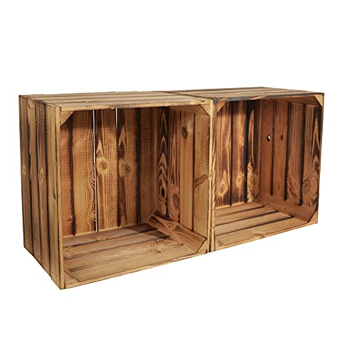 CHICCIE 2 Set Weinregal Wino aus Holz - Geflammt Holzkiste von CHICCIE