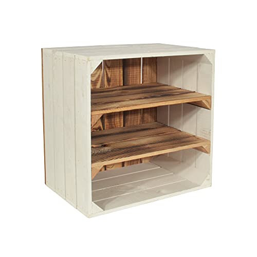 CHICCIE Weinregal Wino aus Holz - Greta Geflammt 2X Regal Holzkiste von CHICCIE