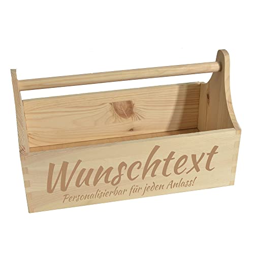 CHICCIE Werkzeugkiste Personalisierbar 34x18x21cm - Natur Holzkiste Aufbewahrung CHICCIE Werkzeugkiste Personalisierbar 34x18x21cm - Natur Holzkiste Aufbewahrung von CHICCIE