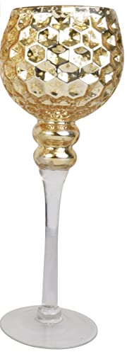 CHICCIE Windlicht Kelch Wabenoptik champanger 35x13x13cm - Kerzenständer Deko CHICCIE Windlicht Kelch Wabenoptik champanger 35x13x13cm - Kerzenständer Deko von CHICCIE