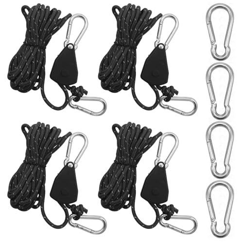 4 Stück Reflektierend Abspannseile mit Seilspanner, 4 m x 4mm Verstellbarer Seil Ratsche mit 4 Stück Karabiner, Einstellbare Nylon Schnurspanner Camping Schnur für Zelten Ventilatoren Pflanzenleuchten 4 Stück Reflektierend Abspannseile mit Seilspanner, 4 m x 4mm Verstellbarer Seil Ratsche mit 4 Stück Karabiner, Einstellbare Nylon Schnurspanner Camping Schnur für Zelten Ventilatoren Pflanzenleuchten von CHICHI:OÜ