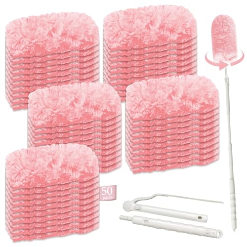 50 Stück Staubmagnet Nachfüllpack - Staubwischer mit Teleskopgriff Duster Staubtücher Staubwedel für Tücher Staubtücher Reinigungsstaub Staubtuch Nachfüllung Starterset für Tierhaare Staub Schmutz von CHICHI:OÜ