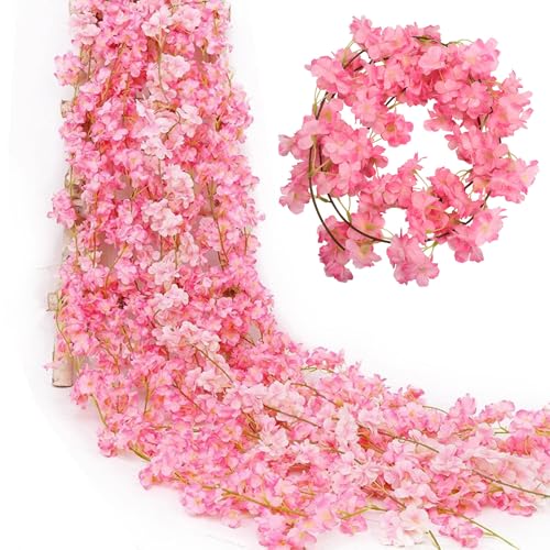 6 Stück Künstliche Kirschblüten Girlande, 1.8M Kunstblumen Hängend Blumenwand Emulation Kirschblüten Deko,Künstliche Blumengirlande Deko für Outdoor Indoor Hochzeit Party Haus Garten Bogen Wände Rosa 6 Stück Künstliche Kirschblüten Girlande, 1.8M Kunstblumen Hängend Blumenwand Emulation Kirschblüten Deko,Künstliche Blumengirlande Deko für Outdoor Indoor Hochzeit Party Haus Garten Bogen Wände Rosa von CHICHI:OÜ