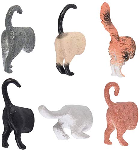 CHICHIC Katzen-Butt Magnete, 6 Stück, lustige Tier-Butt Magnete, Kühlschrankmagnete, Büromagnet, Küchenspielzeug, Dekoration, Kühlschrank, Katze, Ornament, Notizen, Geschenk für Katzenliebhaber von CHICHIC