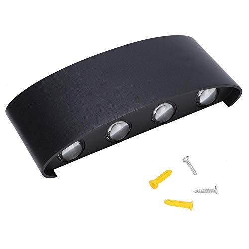 8W LED Wandleuchte, 8 LEDs Indoor Einfache LED Wandleuchte Wandleuchte mit 120 Grad Abstrahlwinkel für Schlafzimmer Korridor Wohnzimmer, AC85-265V Schwarz(warm) von CHICIRIS