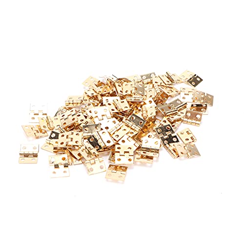 CHICIRIS 100pcs Mini Scharnierset, Vintage Messing Kleines Dekorationsscharnier für Retro Handgefertigte Kunsthandwerk, Holzschmuckschachteln, Schrankmodifikation von CHICIRIS