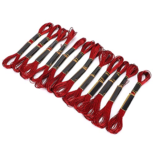 CHICIRIS 24pcs Glänzende Rote Stickereienfaden für Kreuzstich -Näh- und Handgemachte Garnhandwerk, Geeignet für Alle, die für Alle Geeignet Sind von CHICIRIS