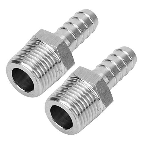 CHICIRIS 304 Edelstahl -Barb -Rohrleitungsanpassung Schnellanschluss für Druckluft in Pneumatischen Geräten, 2pcs für Projekte (BSPT1/2-8mm) von CHICIRIS