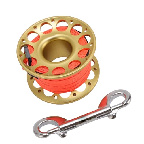 CHICIRIS 30m Tauchwilze, Luftfahrt Aluminium Doppelhaken -Tauch -Rolle für Unterwasserexploration Passt Im Freien, Maritime Operationen mit Float Line Release -Operationen (Gold) von CHICIRIS