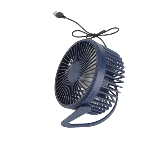 CHICIRIS 360 -Grad -Rotation Niedriger Rausch USB Schreibtisch Fan für Home Office Travel, 5 Klingen Tragbarer Tischventilator für den Gebrauch Im Innenbereich Im Freien (Dunkelblau) von CHICIRIS