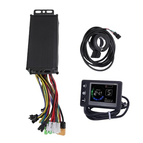 CHICIRIS 36V48V Elektrofahrrad-Controller-Kit, 22A Sinus-Controller S869 LCD-Anzeigefeld, 130-facher Daumengashebel für Elektrofahrrad-Scooter, Gehäuse aus Aluminiumlegierung mit Rillen von CHICIRIS