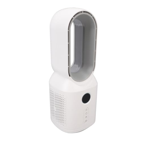 CHICIRIS Bladeless Lüfter mit 3 Geschwindigkeiten 13 Zoll Tragbarer Schreibtischventilator Leistungsstarker Luftstrom Ultra-Low-Lärm 3 Helligkeitsmodi 106 ° Oszillation für Home Office Schlafzimmer von CHICIRIS