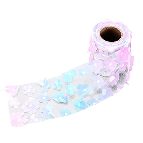 CHICIRIS Blumen Tüll Rollen Exquisite DIY Flexibel für Hochzeitsballettrock, Premium -Polyestermaterial 8 Cm 10yd (Farbverlauf Lila) von CHICIRIS