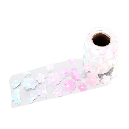 CHICIRIS Blumen Tüll Rollen Exquisite DIY Flexibel für Hochzeitsballettrock, Premium -Polyestermaterial 8 Cm 10yd (Farbverlauf rosa gelb) von CHICIRIS