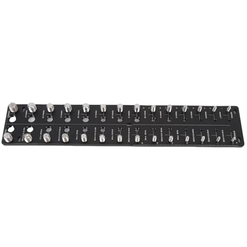 CHICIRIS Bolzengröße Finder, Gewindeprüfung 28 Loch Metrische Standardplatine Metall üblicherweise Verwendetes Nussschraubenkennung Messgerät (BLACK) von CHICIRIS