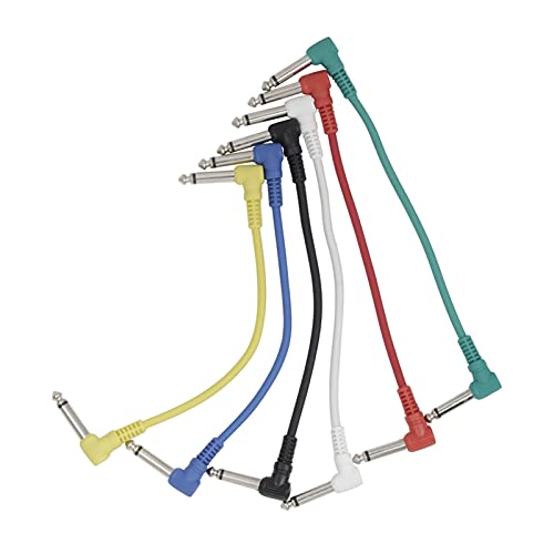 CHICIRIS Bucklos Bremsen 6pcs Gitarren-Patch-Kabel Ultra-flexible 21 Cm Effekt-Pedalkabel mit Abschirmungsdesign für Pedalplattenverstärker Mikrofone von CHICIRIS