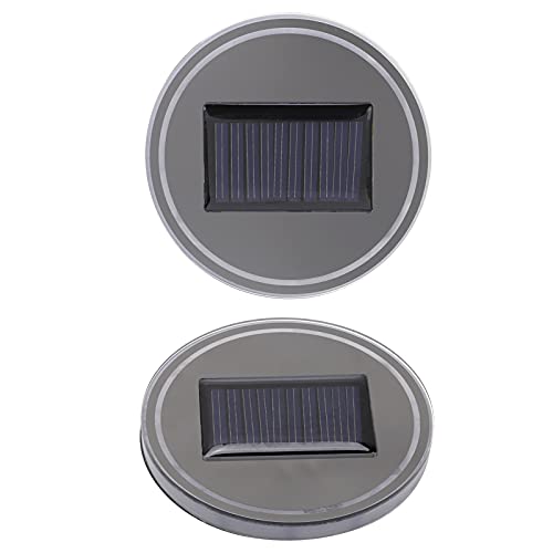 CHICIRIS CAR CUASTER Solar Vibration LED -Tassenmattenhalter für Innenatmosphäre Licht, 2pcs Wasserdichte Acryl -Untersetzer für die Innenausstattung des Autos von CHICIRIS