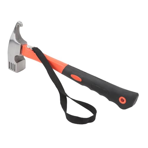 CHICIRIS Camping Hammer Tent Hammer Mallet Zelt Stake Remover Anti-Schlupf-Gummi-Griff-Schnabel-Klauenkopf Zum Nagel Ziehen mit Hangseil (ORANGE) von CHICIRIS