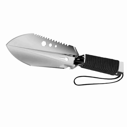 CHICIRIS Campingschaufel mit 8 in 1 Edelstahl-Handschaufel, Toller Multi-Tool für das Wanderrucksackgarten, Wird mit Lagerbeutel Ausgestattet (Black) von CHICIRIS