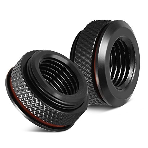 CHICIRIS Computerwasserkühlung G1/4 -Gewinde Metallanschluss, Langlebiger Drehanpassungsadapter für Computerwasserkühlsystem, Metall/Schwarz/1PC von CHICIRIS