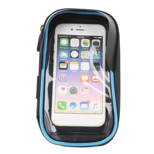 CHICIRIS Cycle Phone Front Frame Bag Motorcycle Telefonbeutel mit Sonnenschirm Dual Reißverschluss Einfacher Zugang zu Musik Ladevorgänge Organisierter Speicherplatz Organisierter Speicherplatz (BLUE) von CHICIRIS