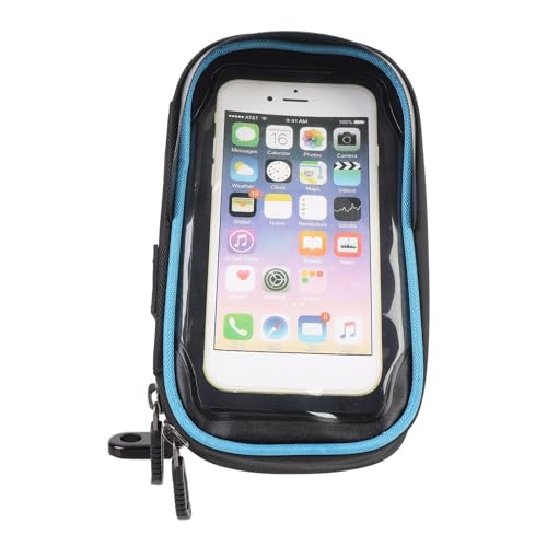 CHICIRIS Cycle Phone Front Frame Bag Motorcycle Telefonbeutel mit Sonnenschirm Dual Reißverschluss Einfacher Zugang zu Musik Ladevorgänge Organisierter Speicherplatz Organisierter Speicherplatz (BLUE) von CHICIRIS