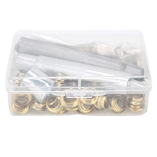 CHICIRIS DIY 0,3 -Zoll -Messing Trommetenzeletten Reparaturset für Schuhe und Kleidung Rostproblem Özelettset mit Aufbewahrungsbox 100 Sets Breite Anwendungen (GOLD) von CHICIRIS