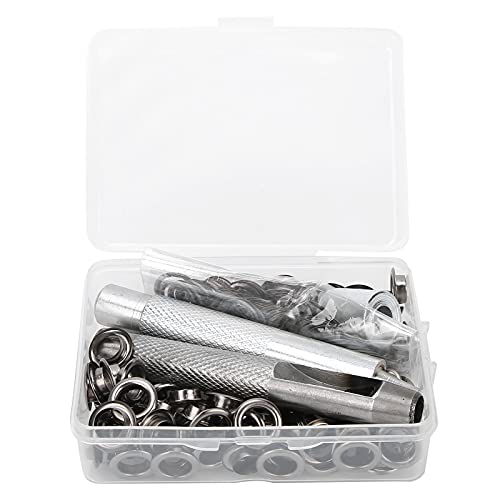 CHICIRIS DIY 0,3 -Zoll -Messing Trommetenzeletten Reparaturset für Schuhe und Kleidung Rostproblem Özelettset mit Aufbewahrungsbox 100 Sets Breite Anwendungen (GREY) von CHICIRIS
